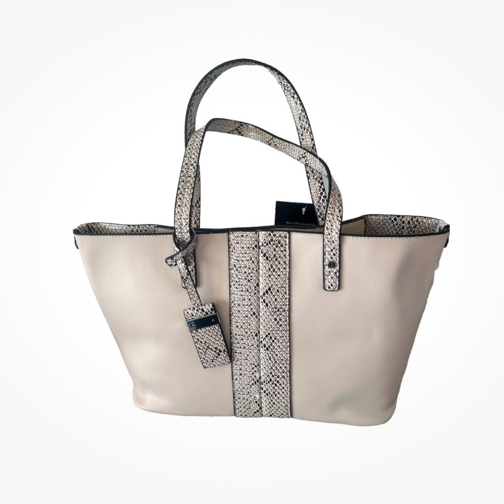 London Fog Cream and Black Shoulder Bag